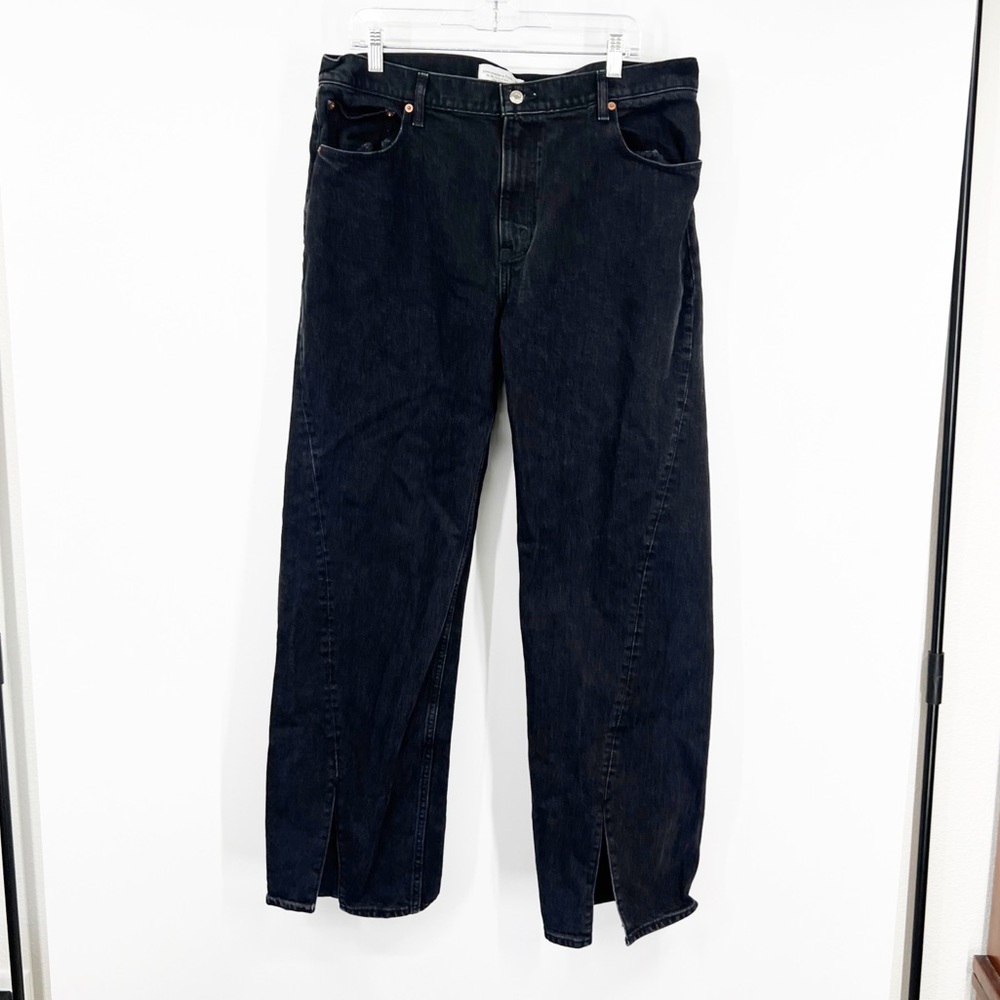 Abercrombie & Fitch The ‘90s Relaxed Jeans High Rise Black Slits LONG